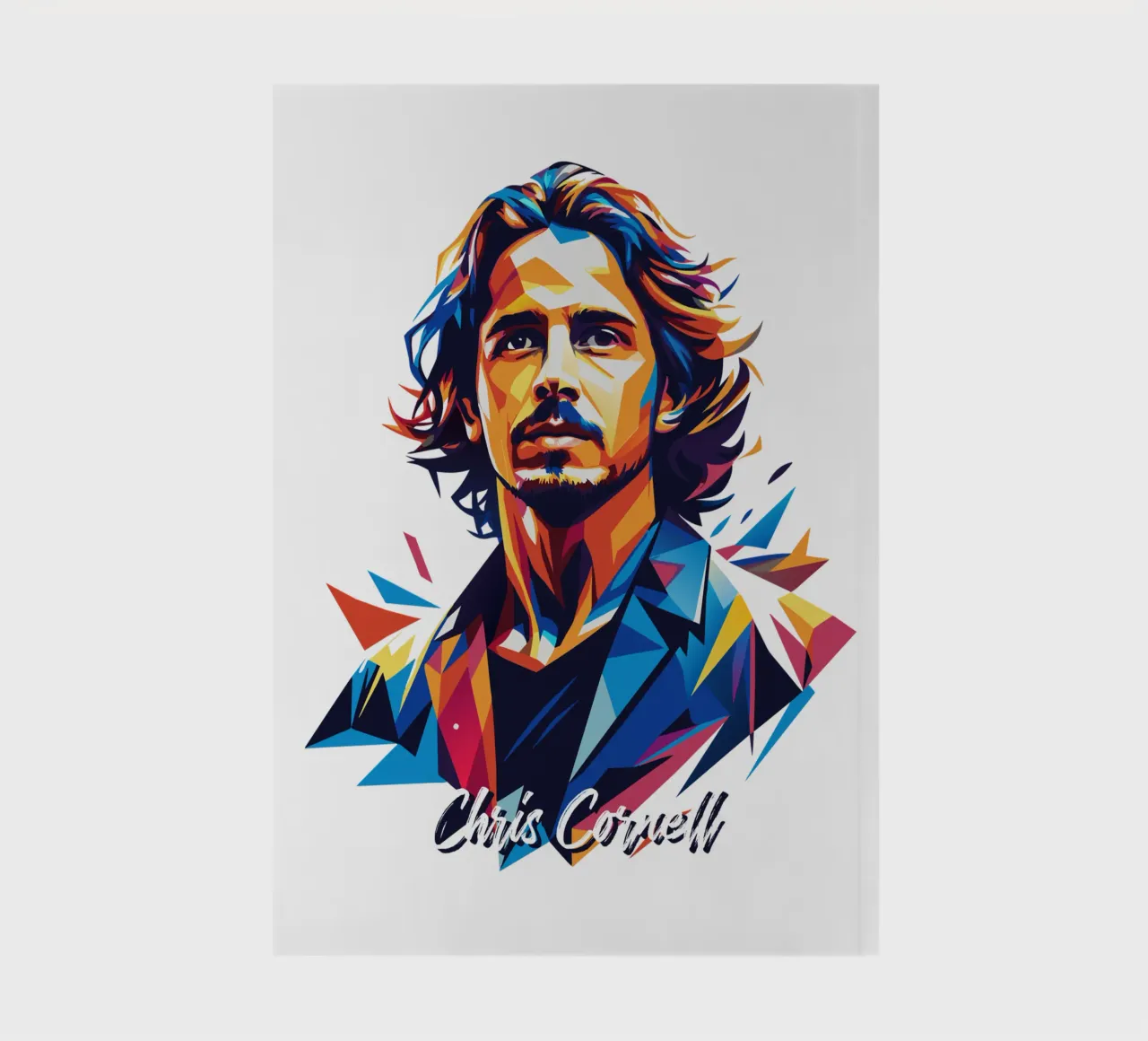 Chris Cornell Portrait in WPAP Pop Art carnet de notes de vectorartnesia