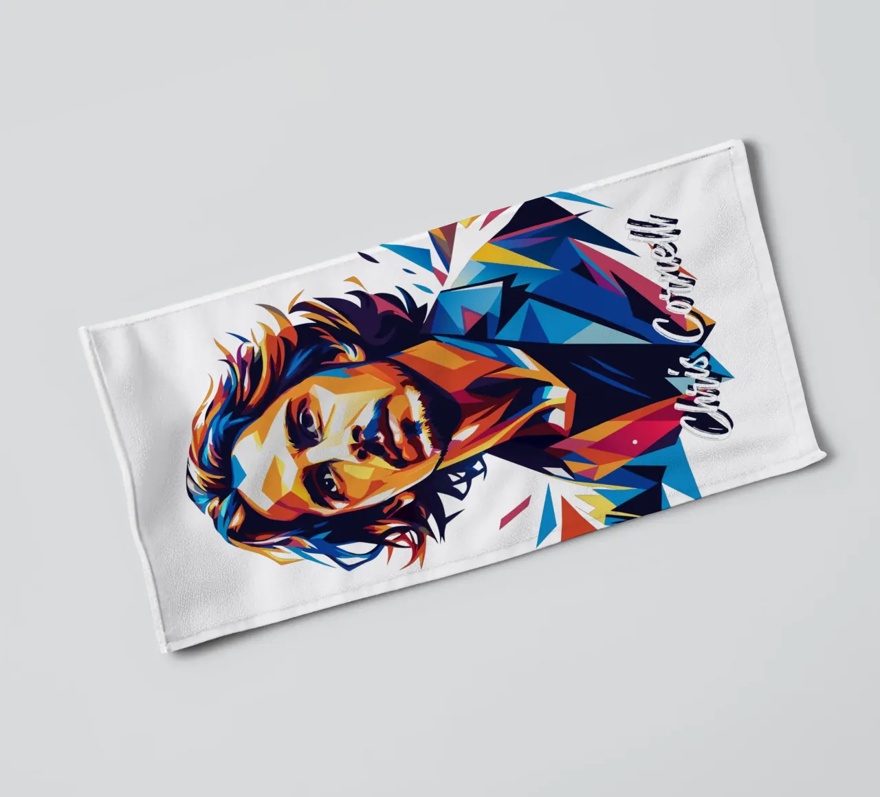 Chris Cornell Portrait in WPAP Pop Art asciugamano da bagno da vectorartnesia