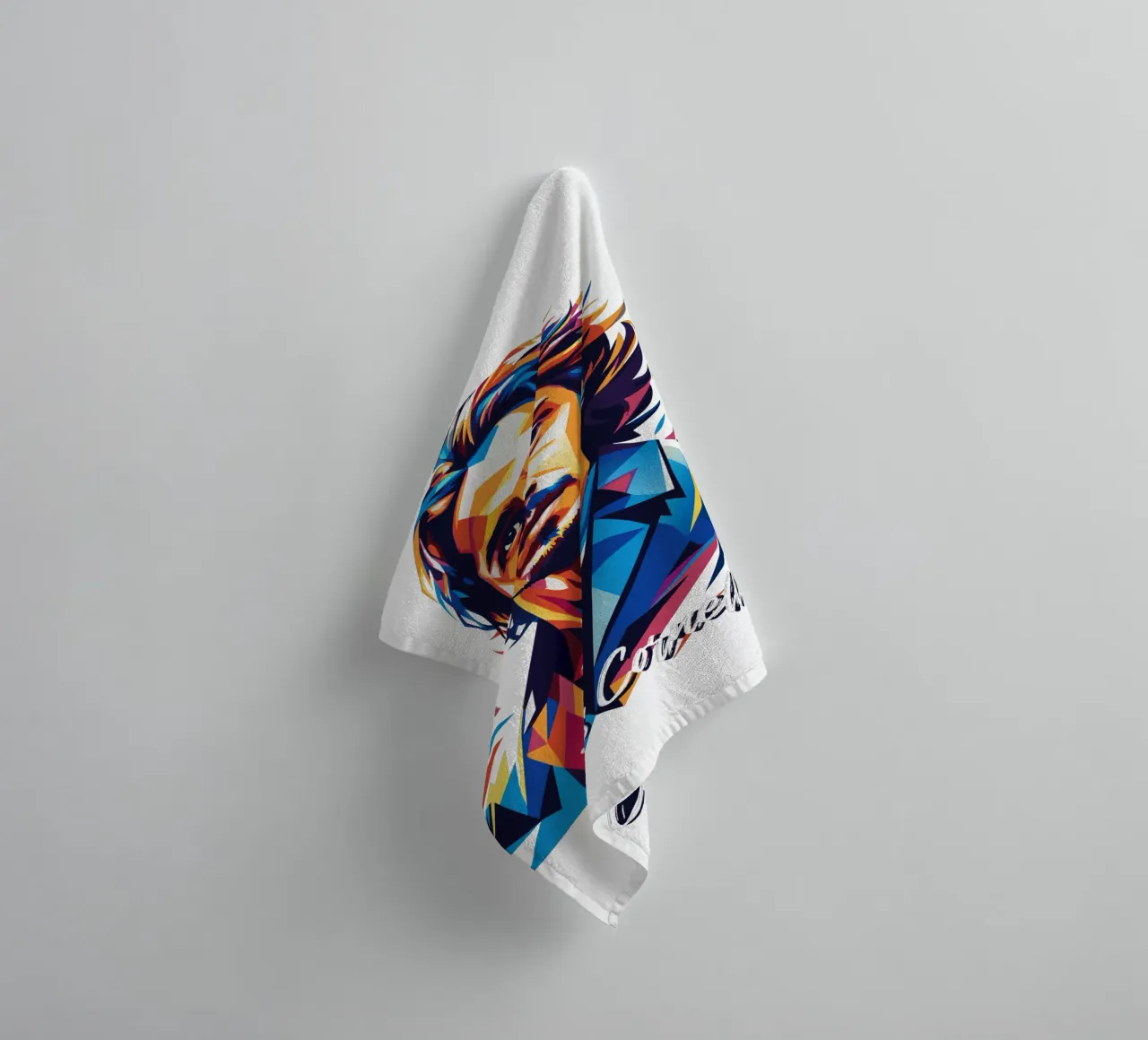 Chris Cornell Portrait in WPAP Pop Art towel by vectorartnesia