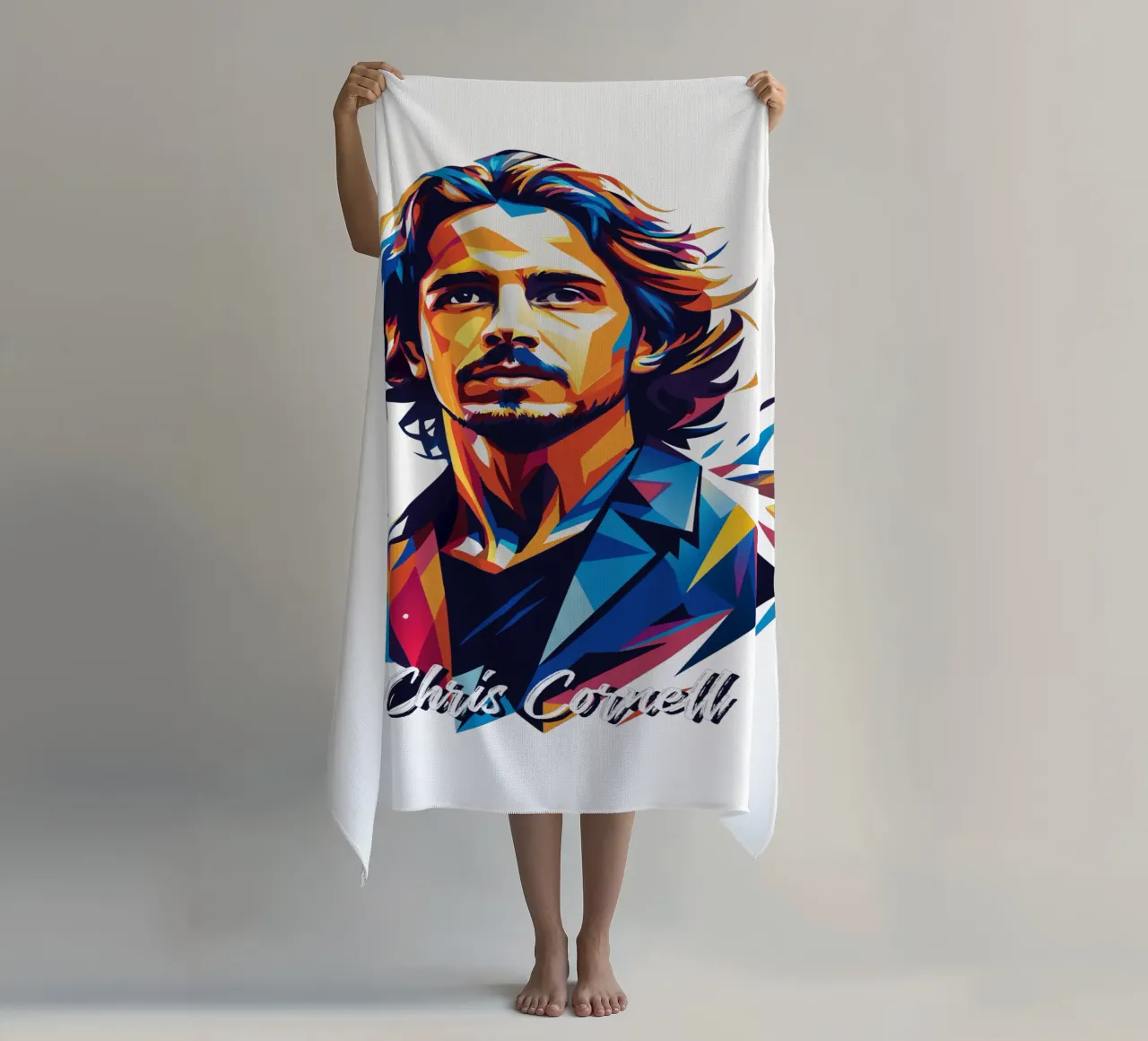 Chris Cornell Portrait in WPAP Pop Art telo mare da vectorartnesia