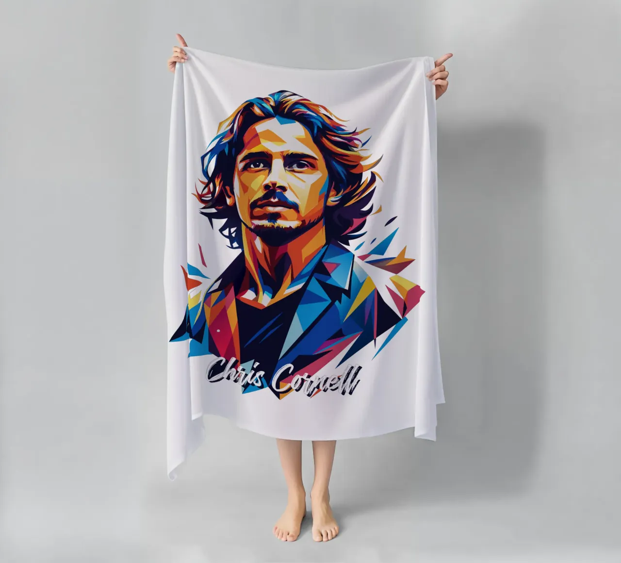 Chris Cornell Portrait in WPAP Pop Art telo mare da vectorartnesia