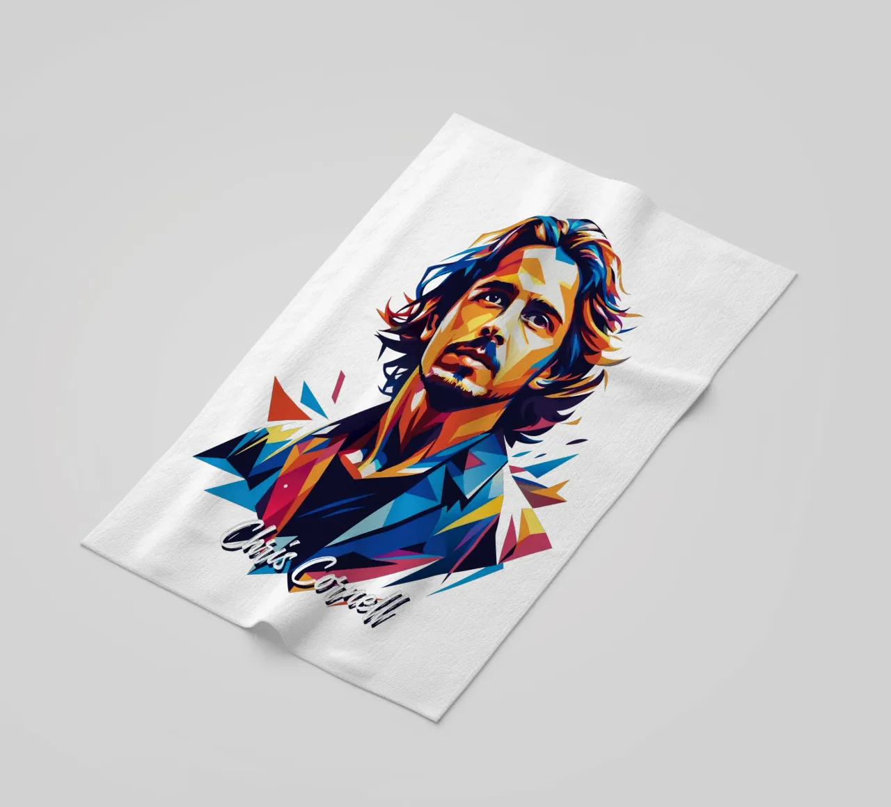 Chris Cornell Portrait in WPAP Pop Art telo mare da vectorartnesia