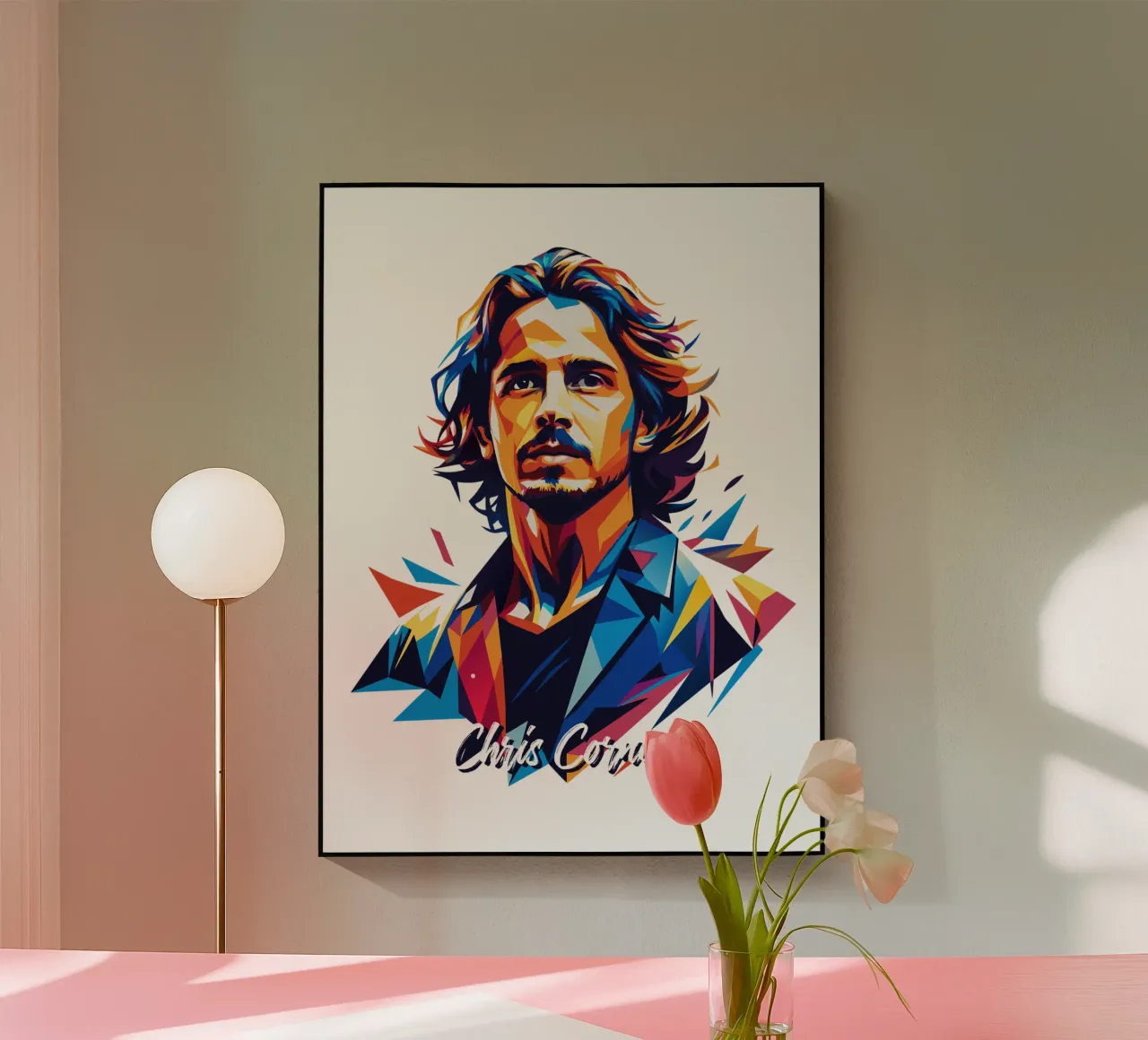 Chris Cornell Portrait in WPAP Pop Art plexiglass da vectorartnesia