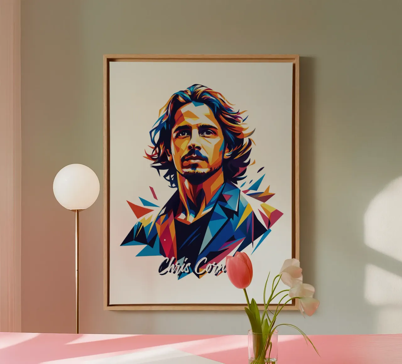 Chris Cornell Portrait in WPAP Pop Art tela da vectorartnesia