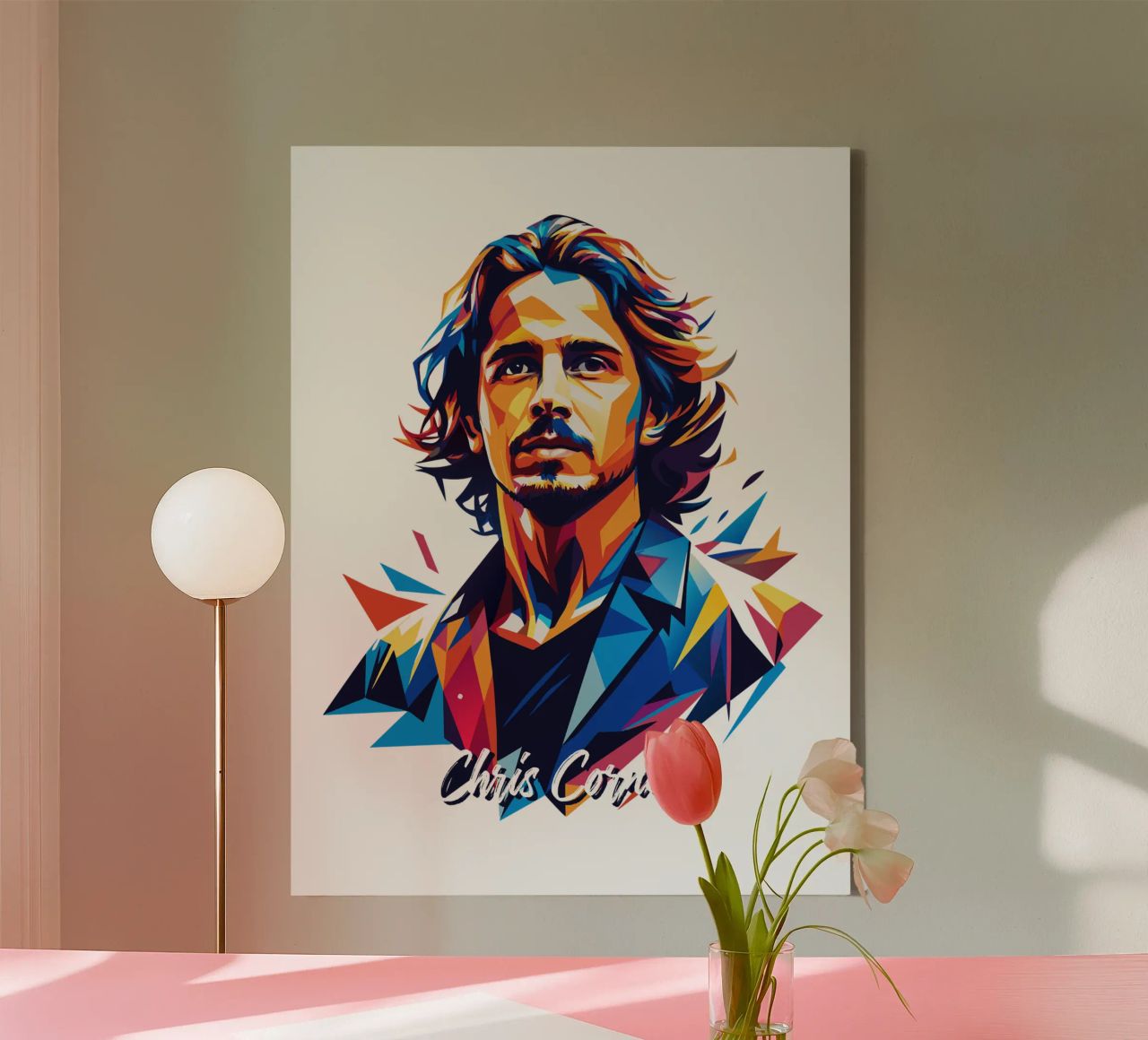 Chris Cornell Portrait in WPAP Pop Art tela da vectorartnesia