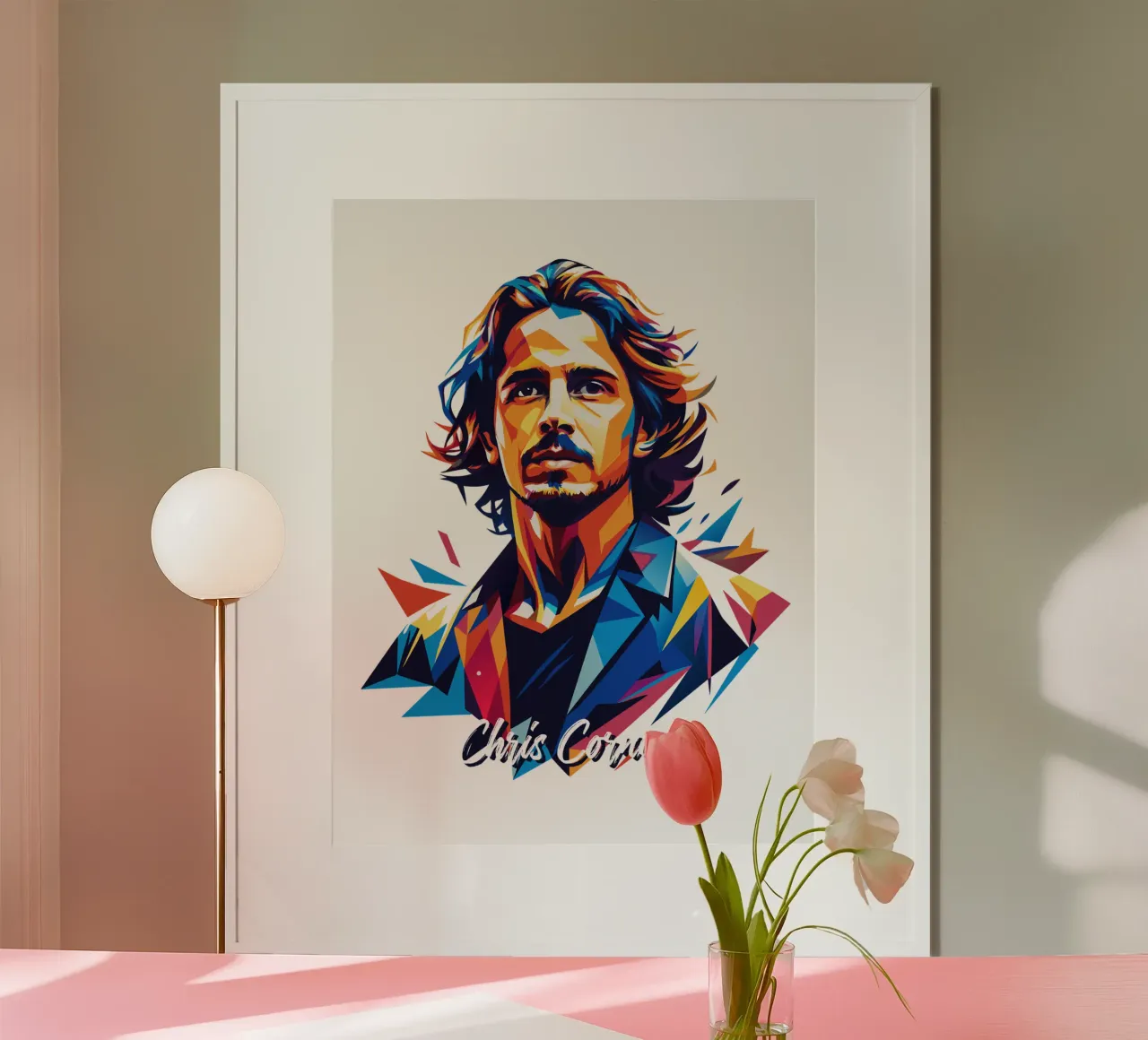 Chris Cornell Portrait in WPAP Pop Art poster da vectorartnesia