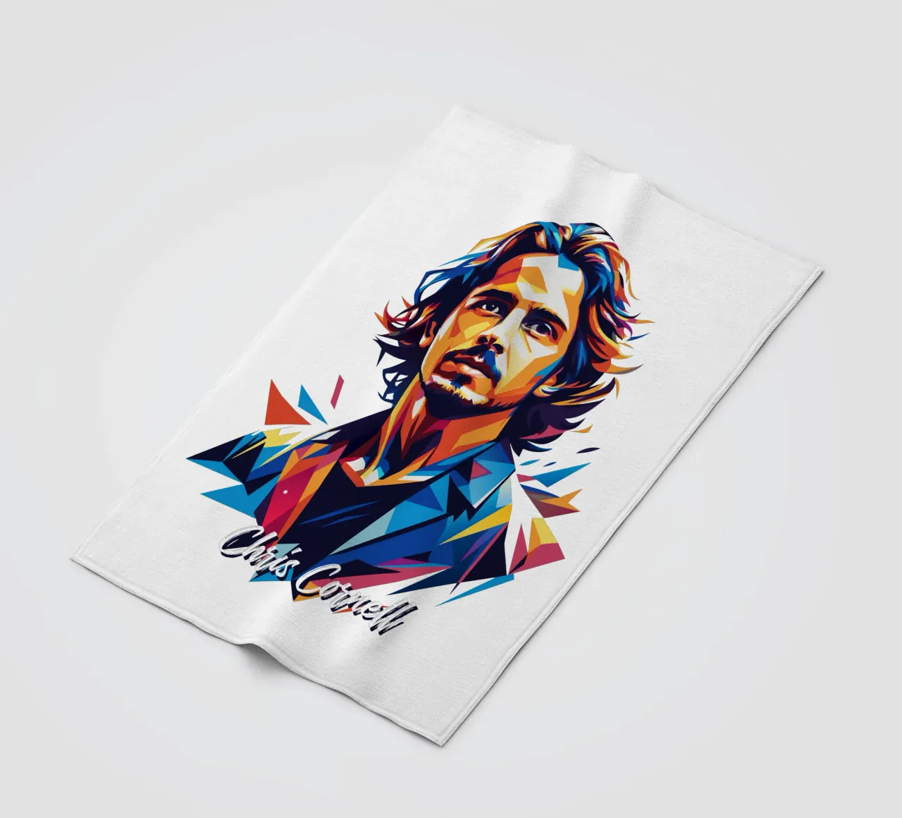 Chris Cornell Portrait in WPAP Pop Art coperta in pile da vectorartnesia