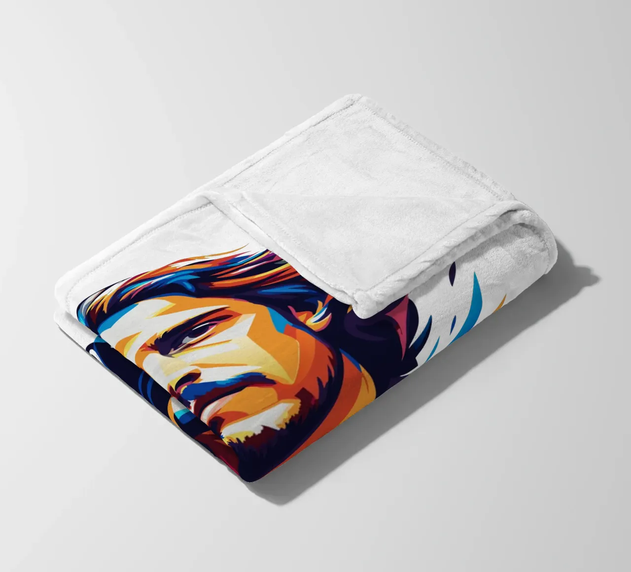 Chris Cornell Portrait in WPAP Pop Art coperta in pile da vectorartnesia