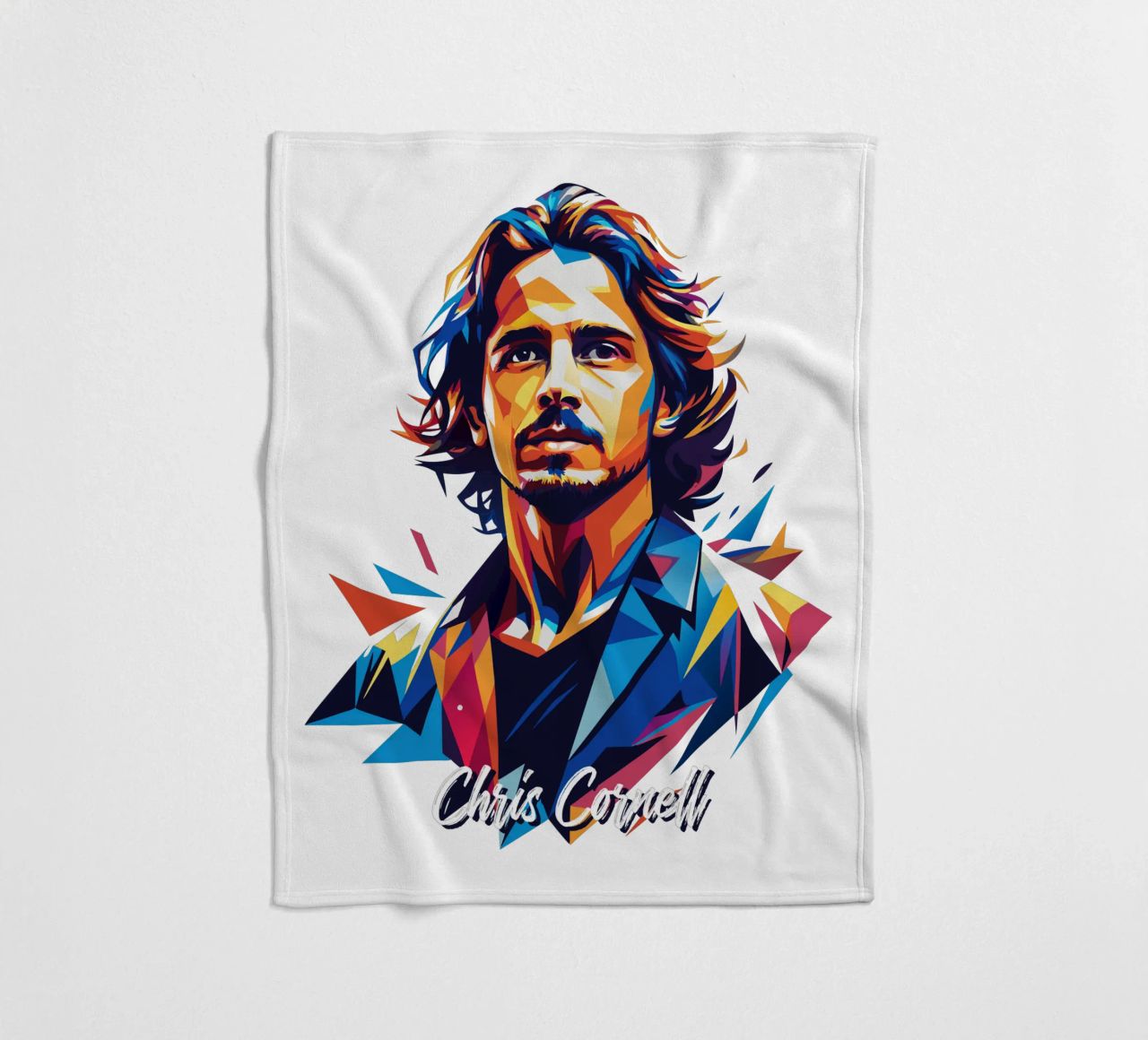 Chris Cornell Portrait in WPAP Pop Art coperta in pile da vectorartnesia