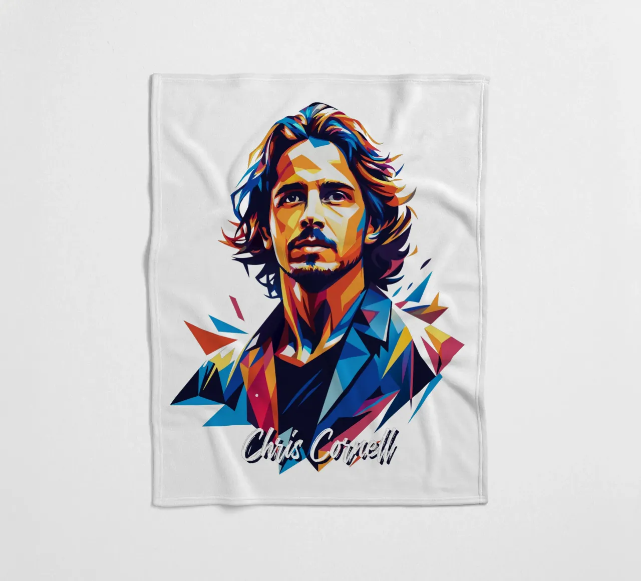 Chris Cornell Portrait in WPAP Pop Art coperta in pile da vectorartnesia