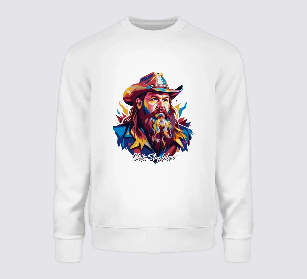 Chris Stapleton Portrait in WPAP Pop Art Sweatshirt von vectorartnesia