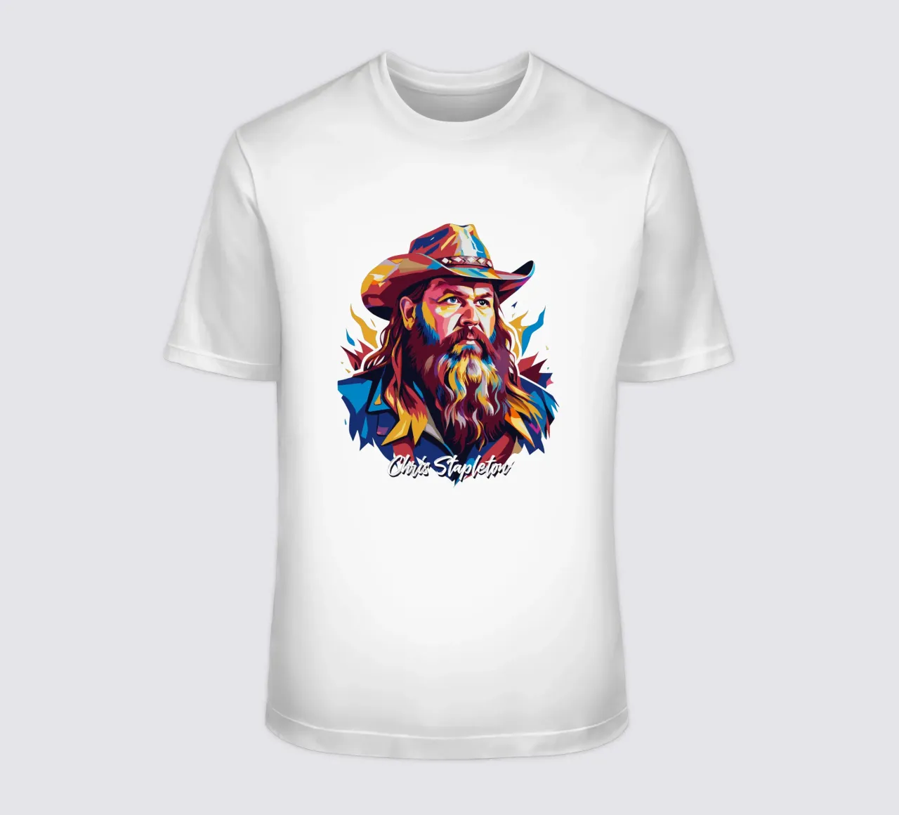 Chris Stapleton Portrait in WPAP Pop Art t-shirt da vectorartnesia