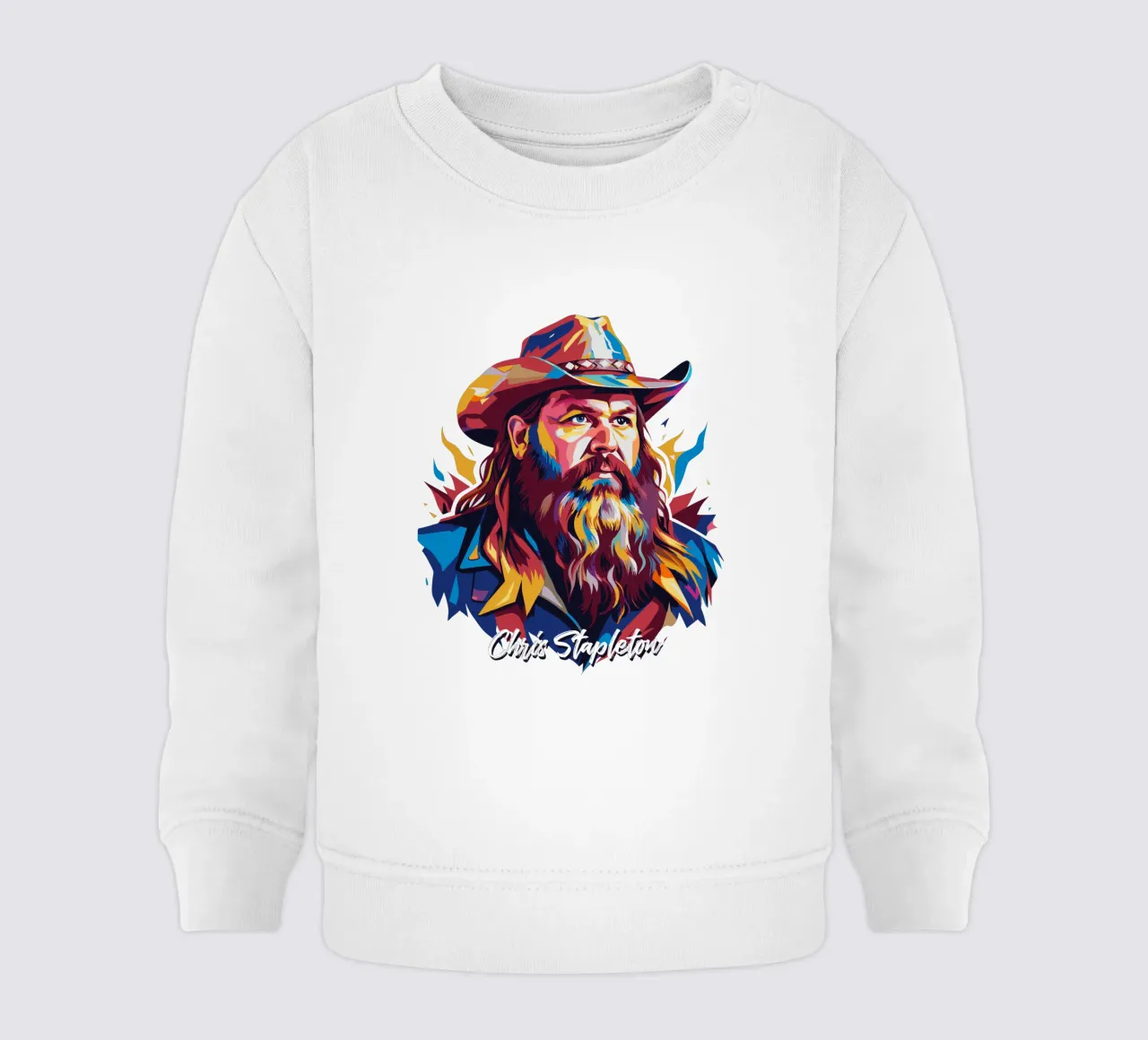 Chris Stapleton Portrait in WPAP Pop Art felpa neonato da vectorartnesia