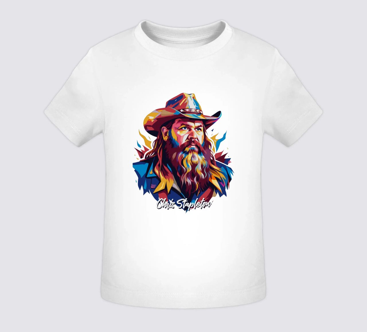 Chris Stapleton Portrait in WPAP Pop Art maglietta neonato da vectorartnesia
