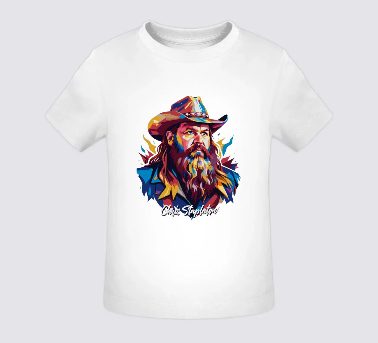 Chris Stapleton Portrait in WPAP Pop Art t-shirt pour bébé de vectorartnesia