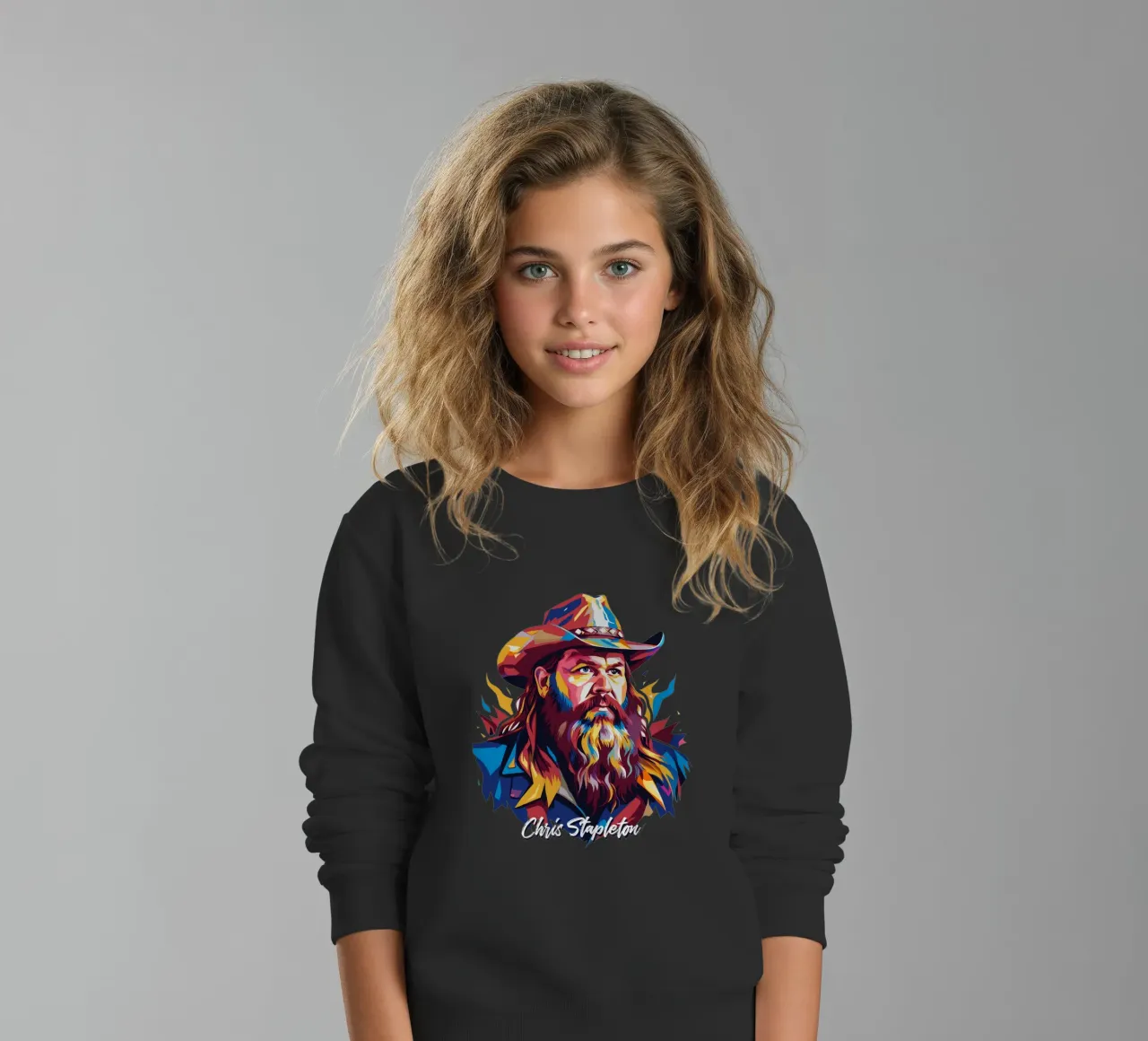 Chris Stapleton Portrait in WPAP Pop Art felpa bambino da vectorartnesia