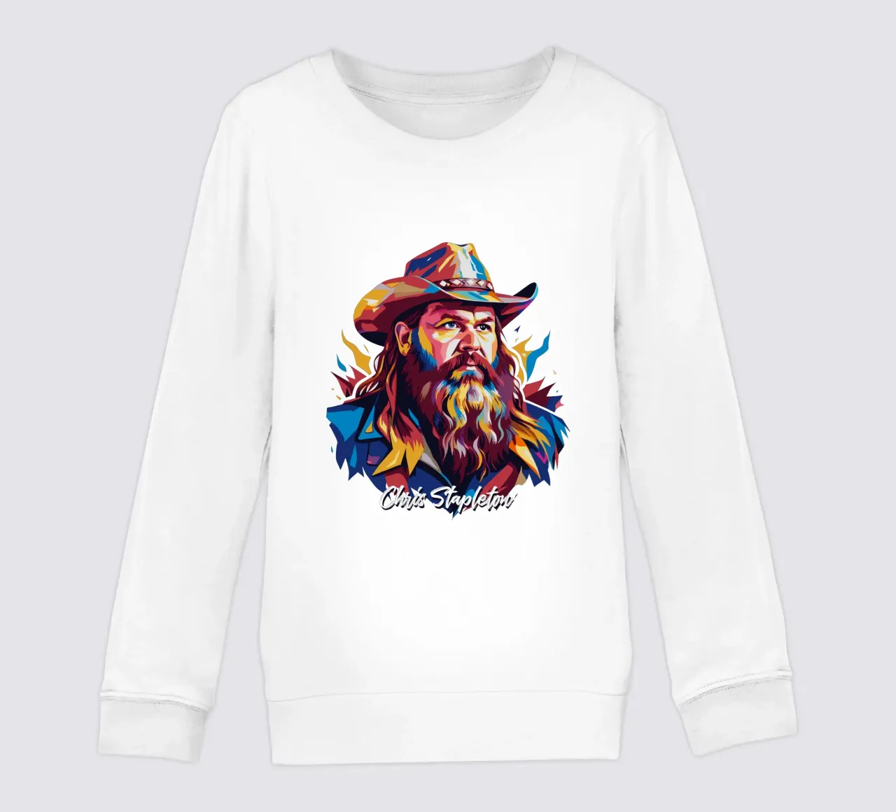 Chris Stapleton Portrait in WPAP Pop Art Kinder Sweatshirt von vectorartnesia