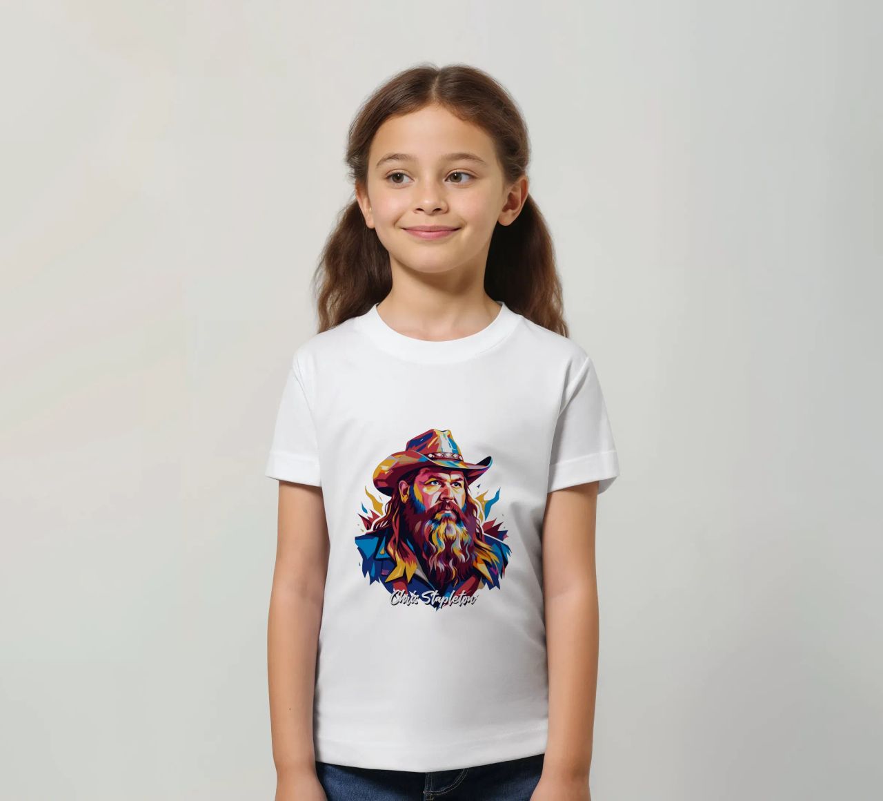 Chris Stapleton Portrait in WPAP Pop Art t-shirt bambini da vectorartnesia