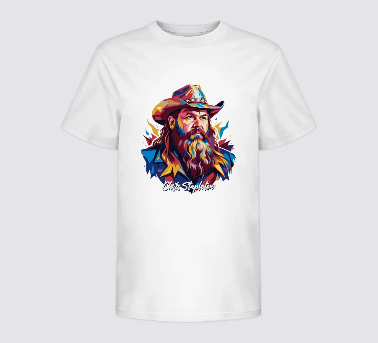 Chris Stapleton Portrait in WPAP Pop Art kids t-shirt by vectorartnesia