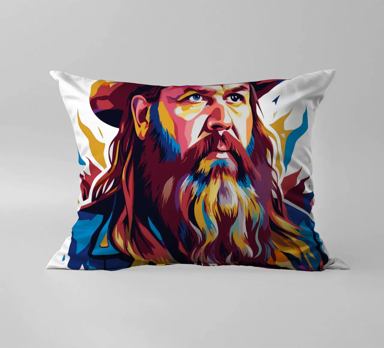 Chris Stapleton Portrait in WPAP Pop Art cuscino da vectorartnesia