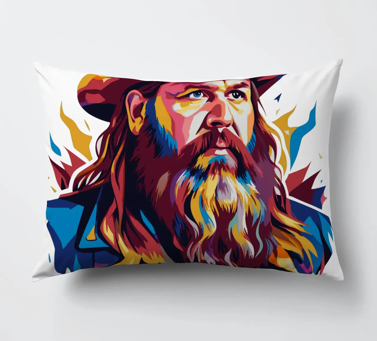 Chris Stapleton Portrait in WPAP Pop Art cuscino da vectorartnesia