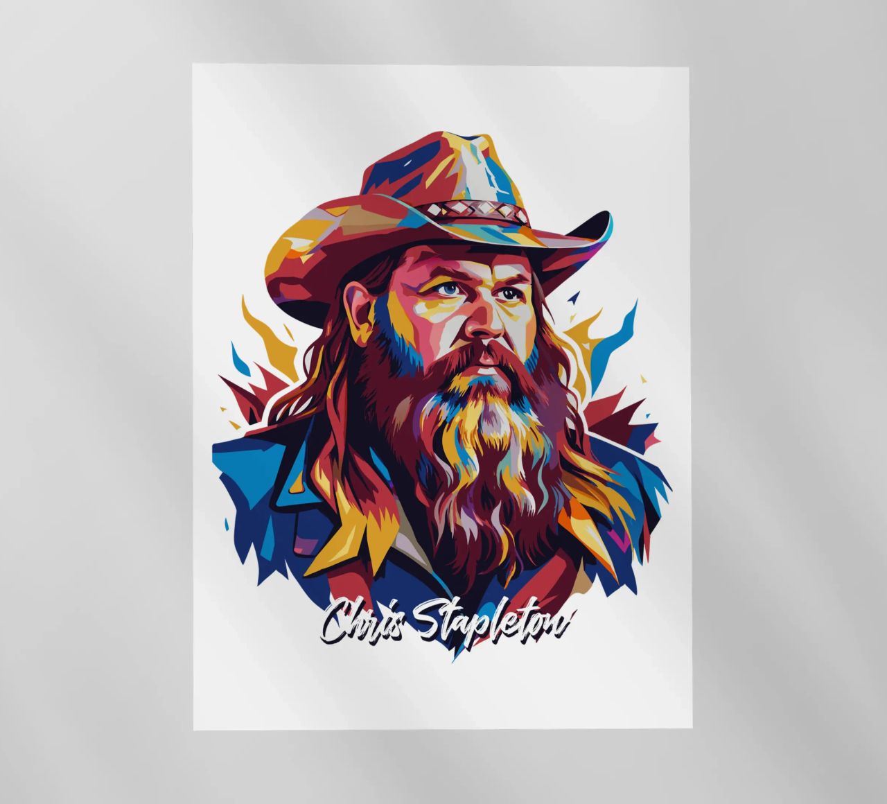 Chris Stapleton Portrait in WPAP Pop Art pellicola backlit da vectorartnesia
