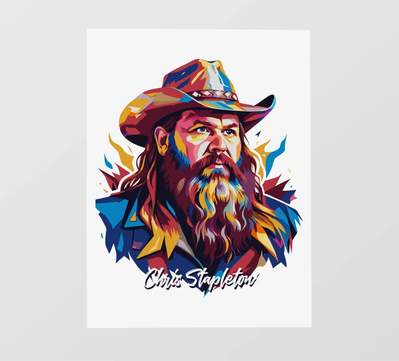 Chris Stapleton Portrait in WPAP Pop Art papel para pared de vectorartnesia