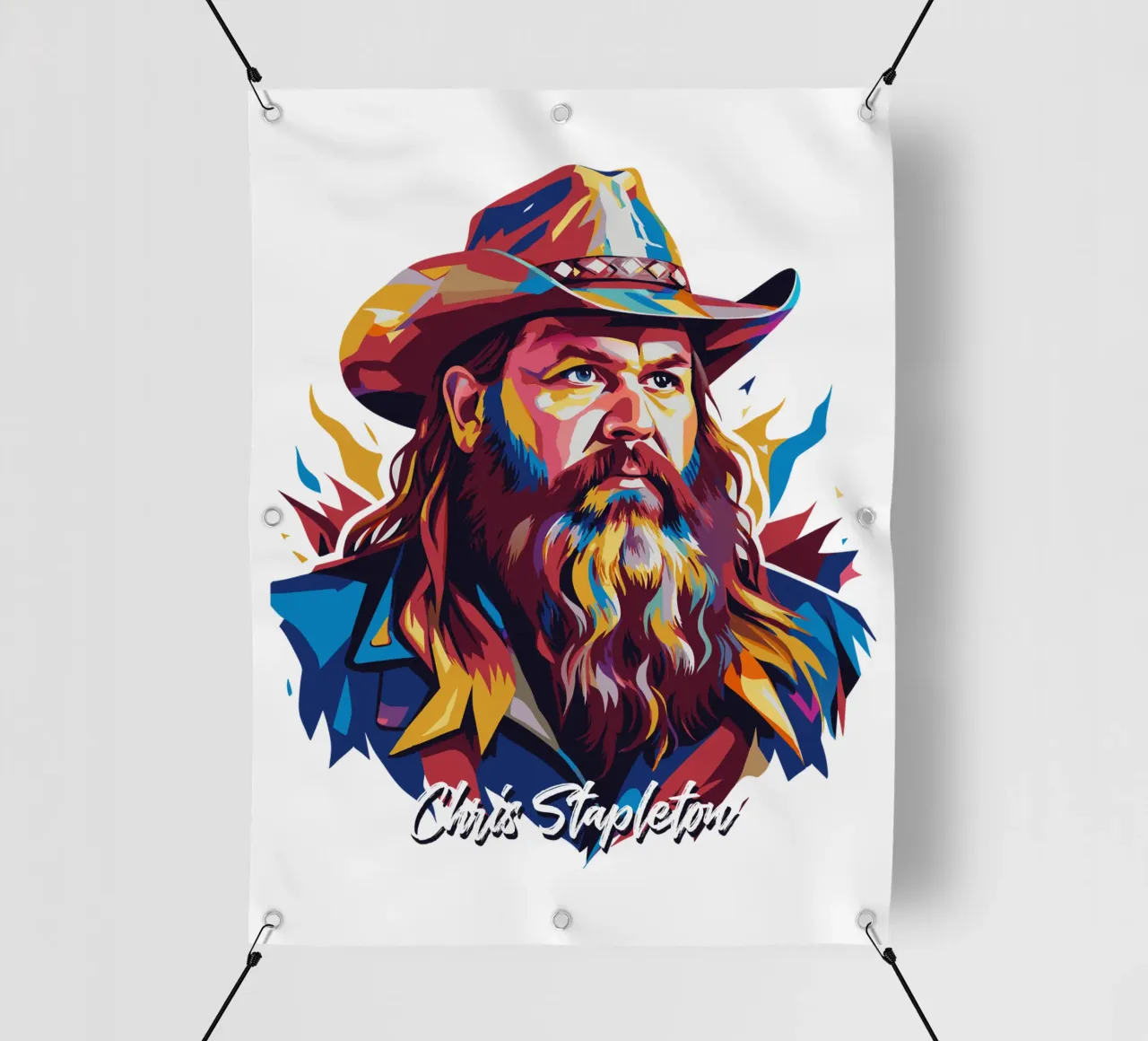 Chris Stapleton Portrait in WPAP Pop Art telo in pvc da vectorartnesia