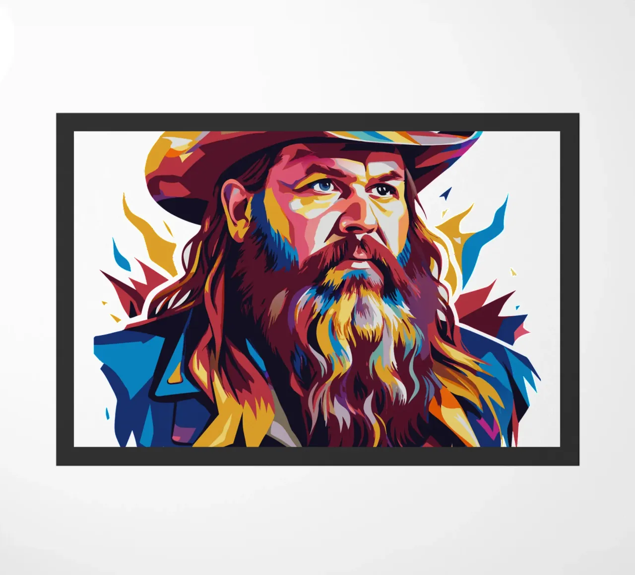 Chris Stapleton Portrait in WPAP Pop Art Fußmatte von vectorartnesia