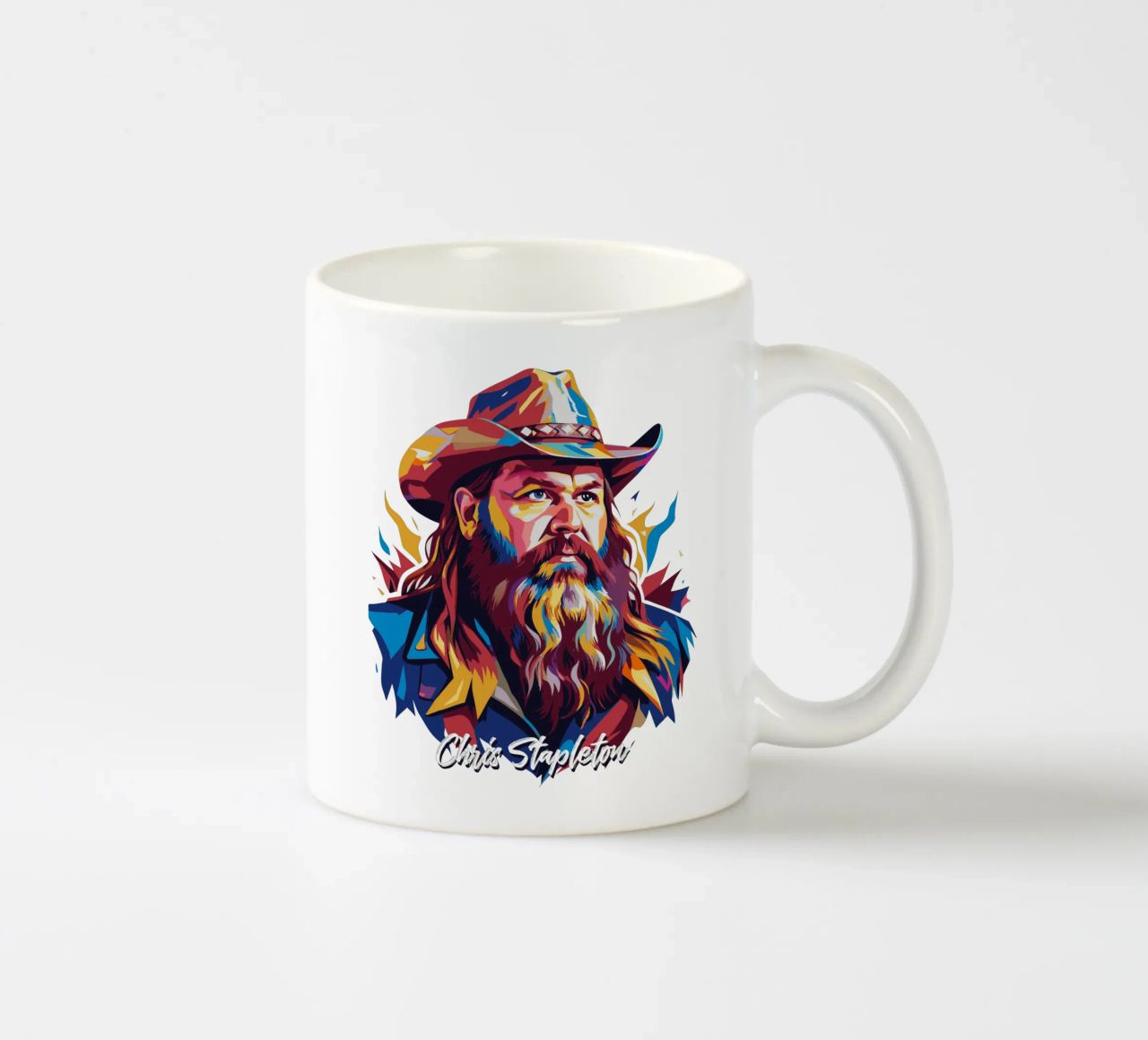 Chris Stapleton Portrait in WPAP Pop Art keramische mok van vectorartnesia