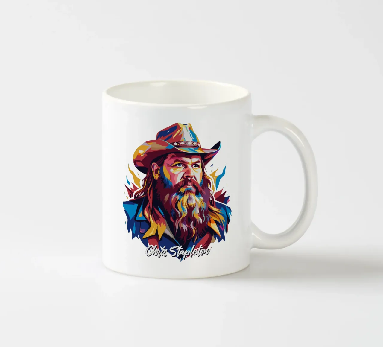Chris Stapleton Portrait in WPAP Pop Art Keramik Tasse von vectorartnesia