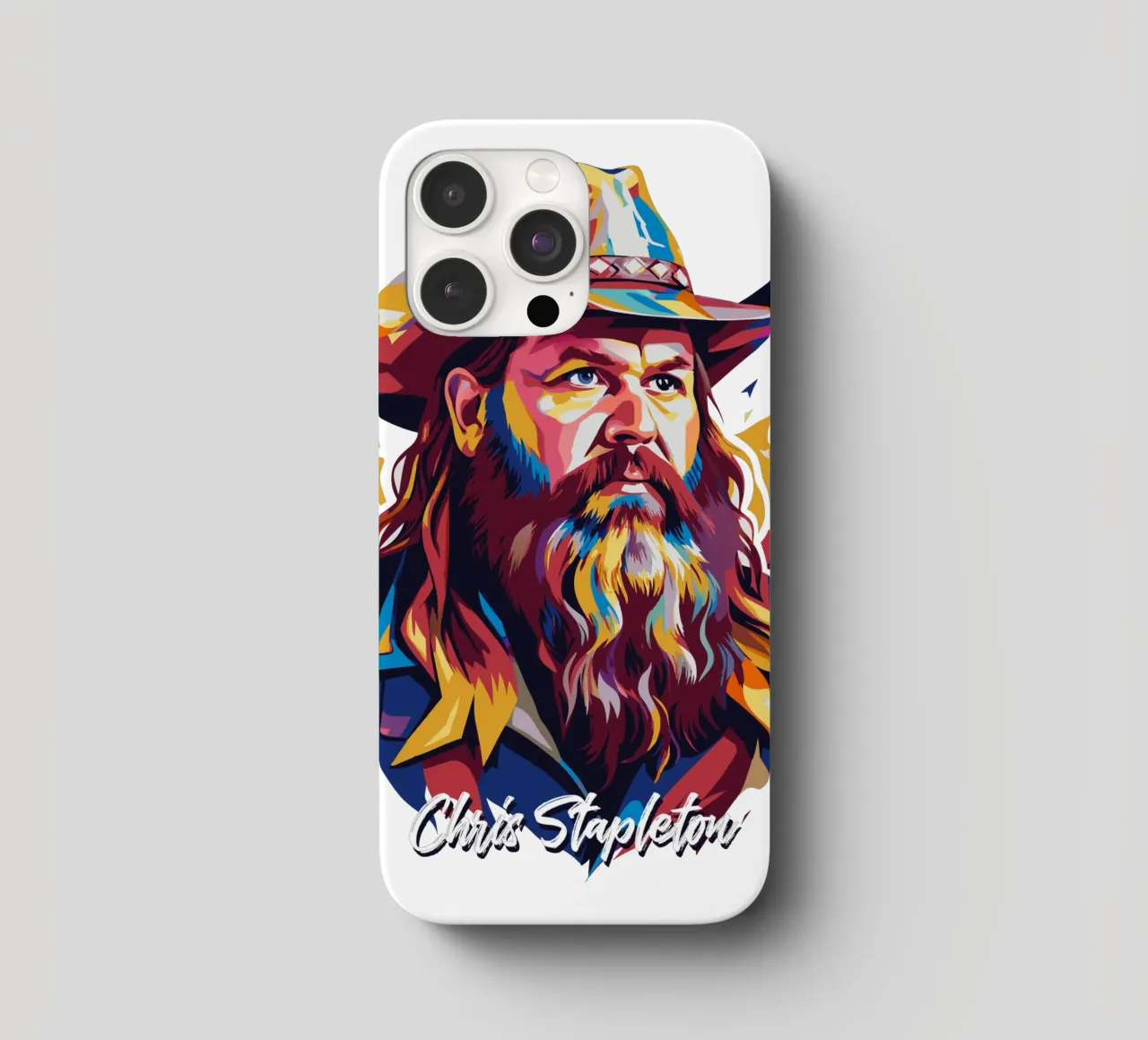 Chris Stapleton Portrait in WPAP Pop Art cover iphone da vectorartnesia