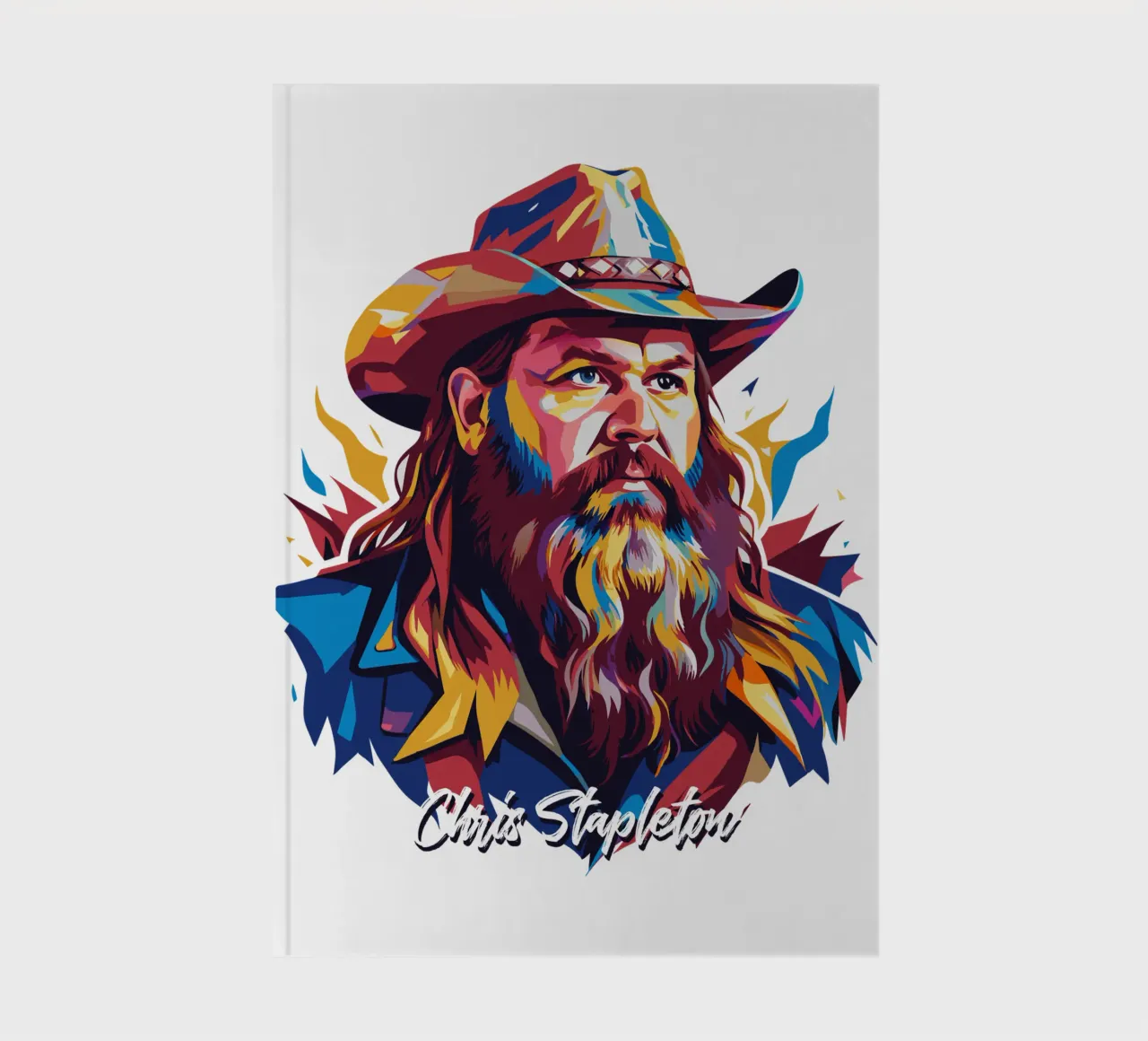 Chris Stapleton Portrait in WPAP Pop Art Notizbuch von vectorartnesia