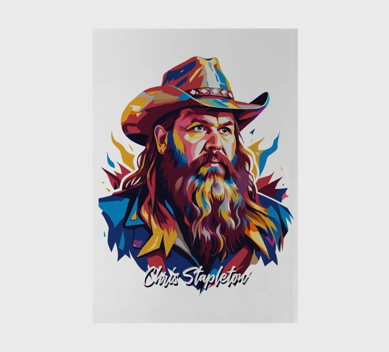 Chris Stapleton Portrait in WPAP Pop Art carnet de notes de vectorartnesia