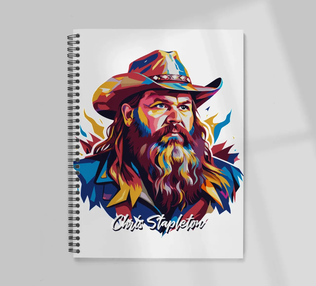 Chris Stapleton Portrait in WPAP Pop Art diario ad anelli da vectorartnesia