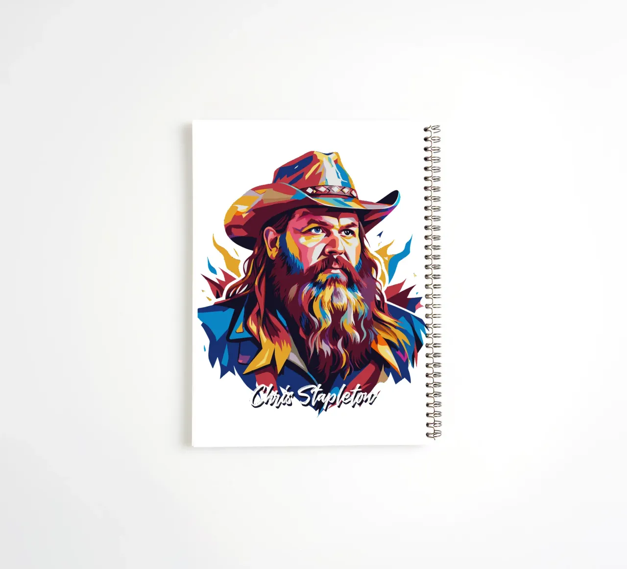 Chris Stapleton Portrait in WPAP Pop Art diario ad anelli da vectorartnesia