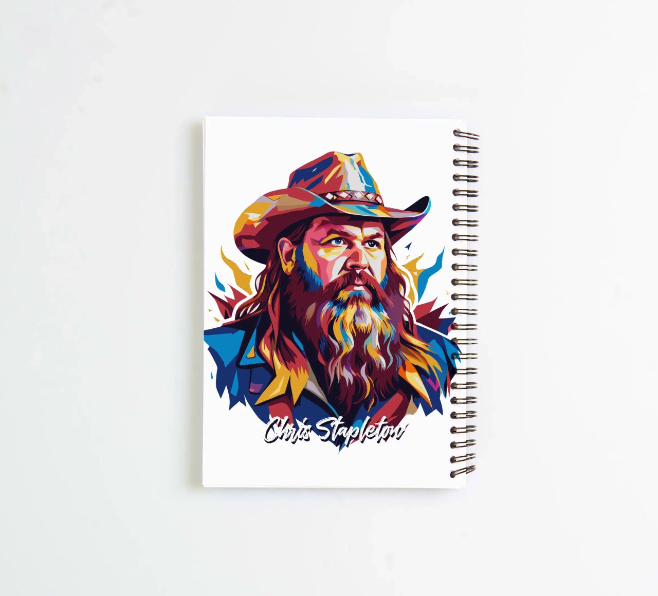 Chris Stapleton Portrait in WPAP Pop Art spiral notebook by vectorartnesia
