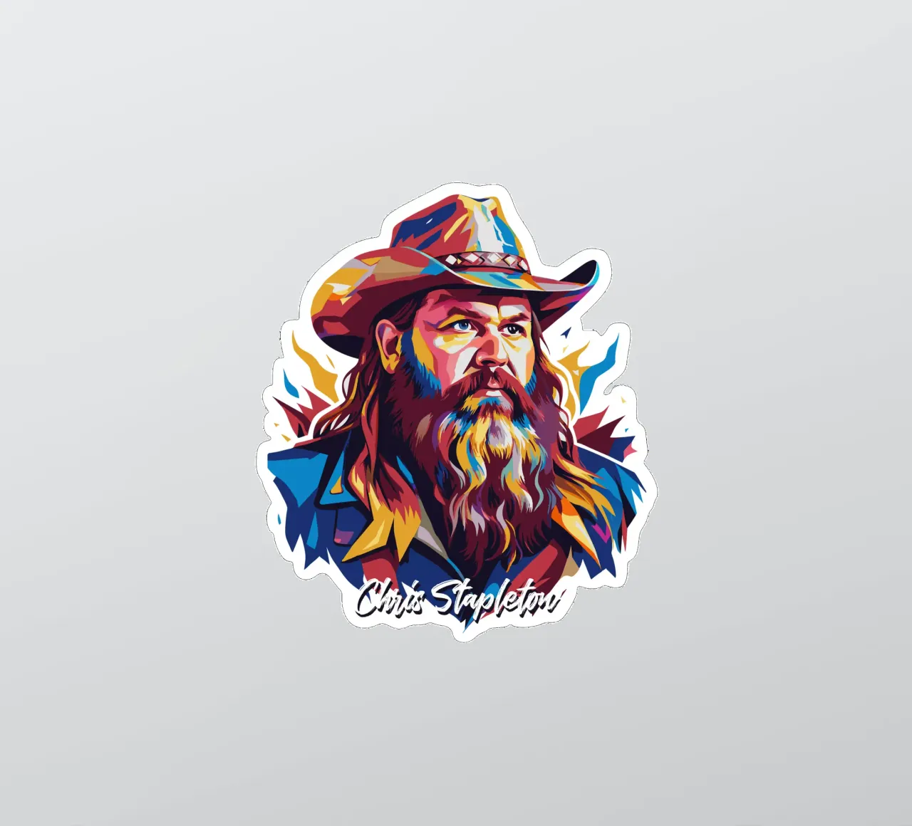 Chris Stapleton Portrait in WPAP Pop Art sticker by vectorartnesia
