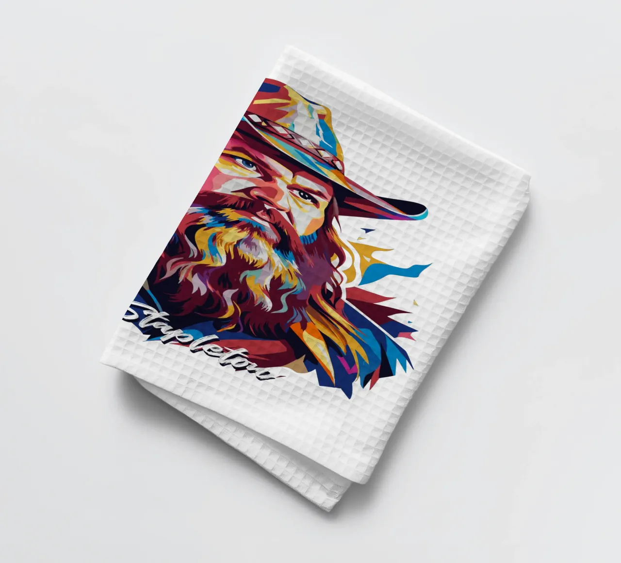Chris Stapleton Portrait in WPAP Pop Art theedoek van vectorartnesia