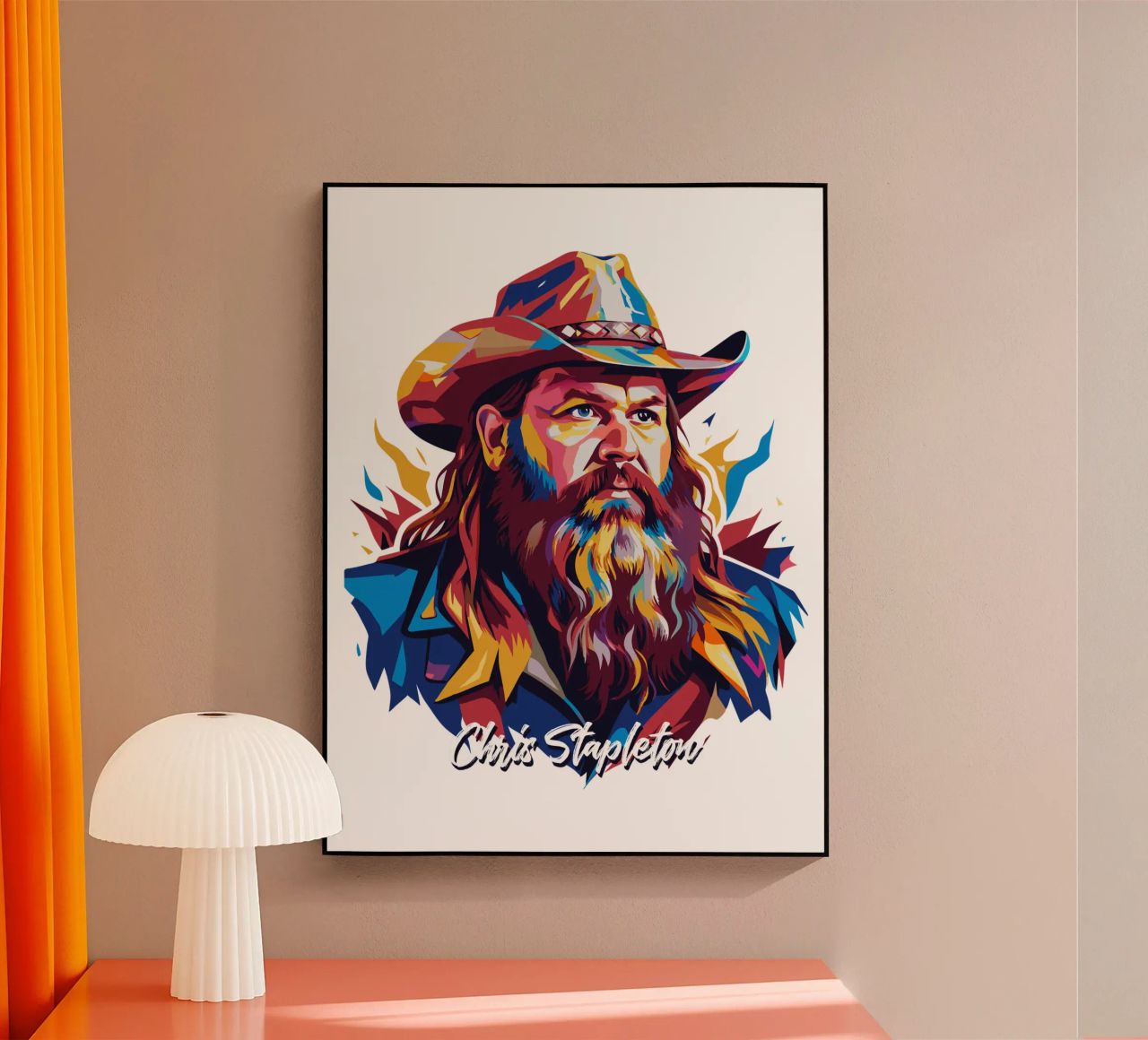 Chris Stapleton Portrait in WPAP Pop Art plexiglass da vectorartnesia