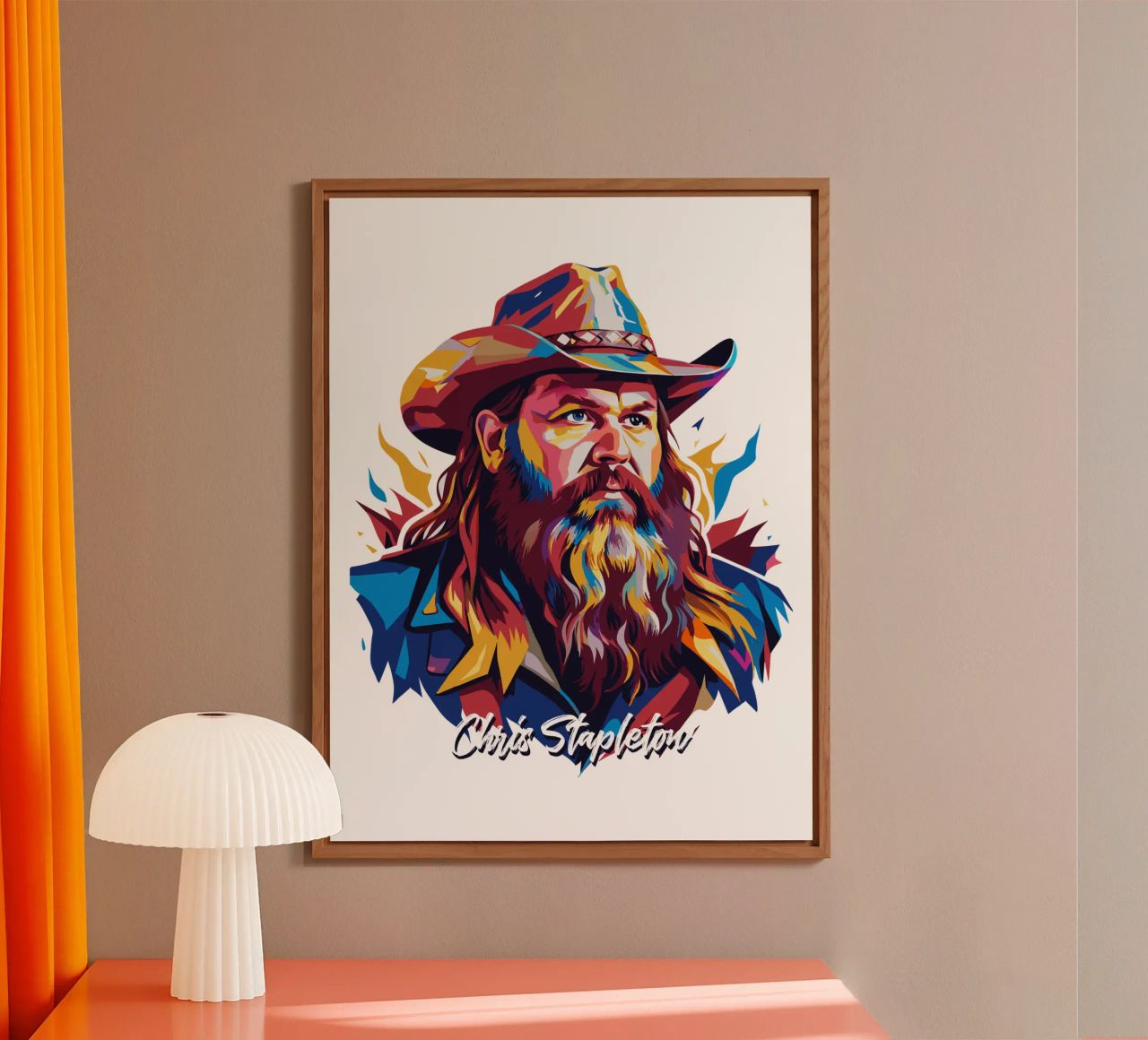 Chris Stapleton Portrait in WPAP Pop Art alluminio dibond da vectorartnesia