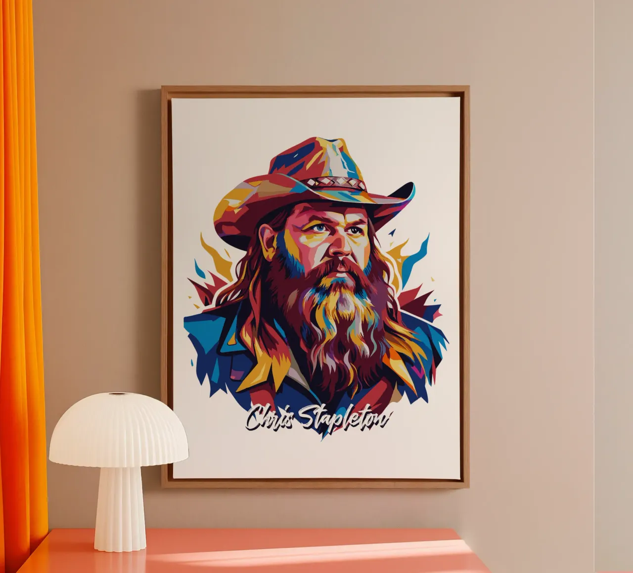 Chris Stapleton Portrait in WPAP Pop Art tela da vectorartnesia