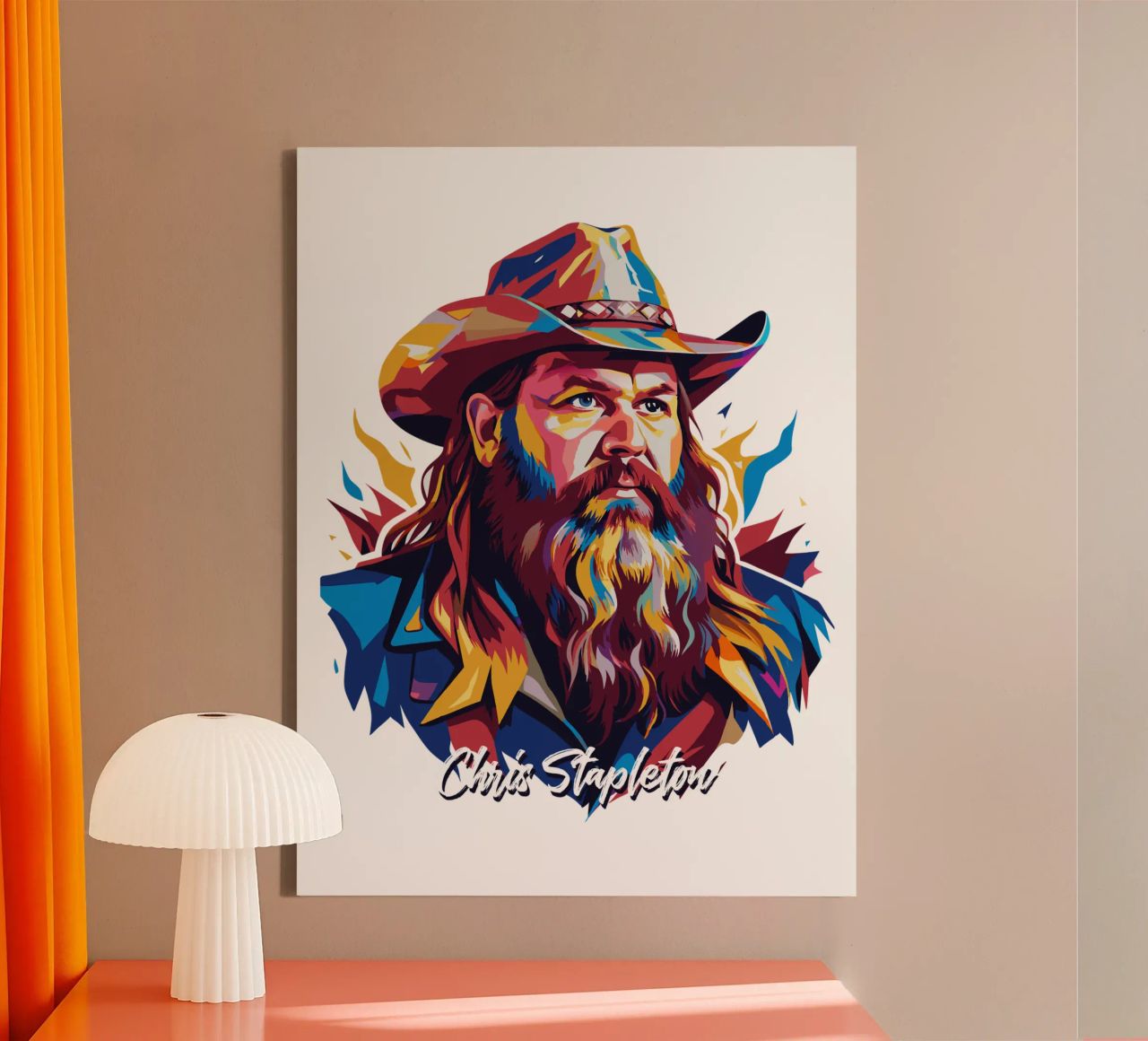 Chris Stapleton Portrait in WPAP Pop Art tela da vectorartnesia