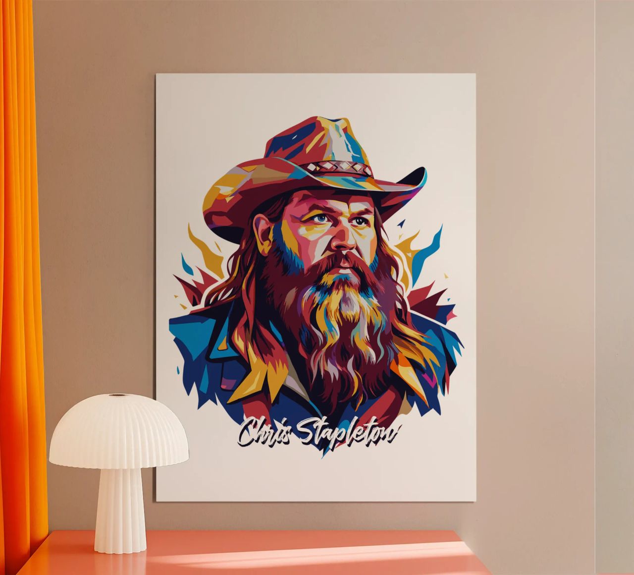 Chris Stapleton Portrait in WPAP Pop Art poster da vectorartnesia