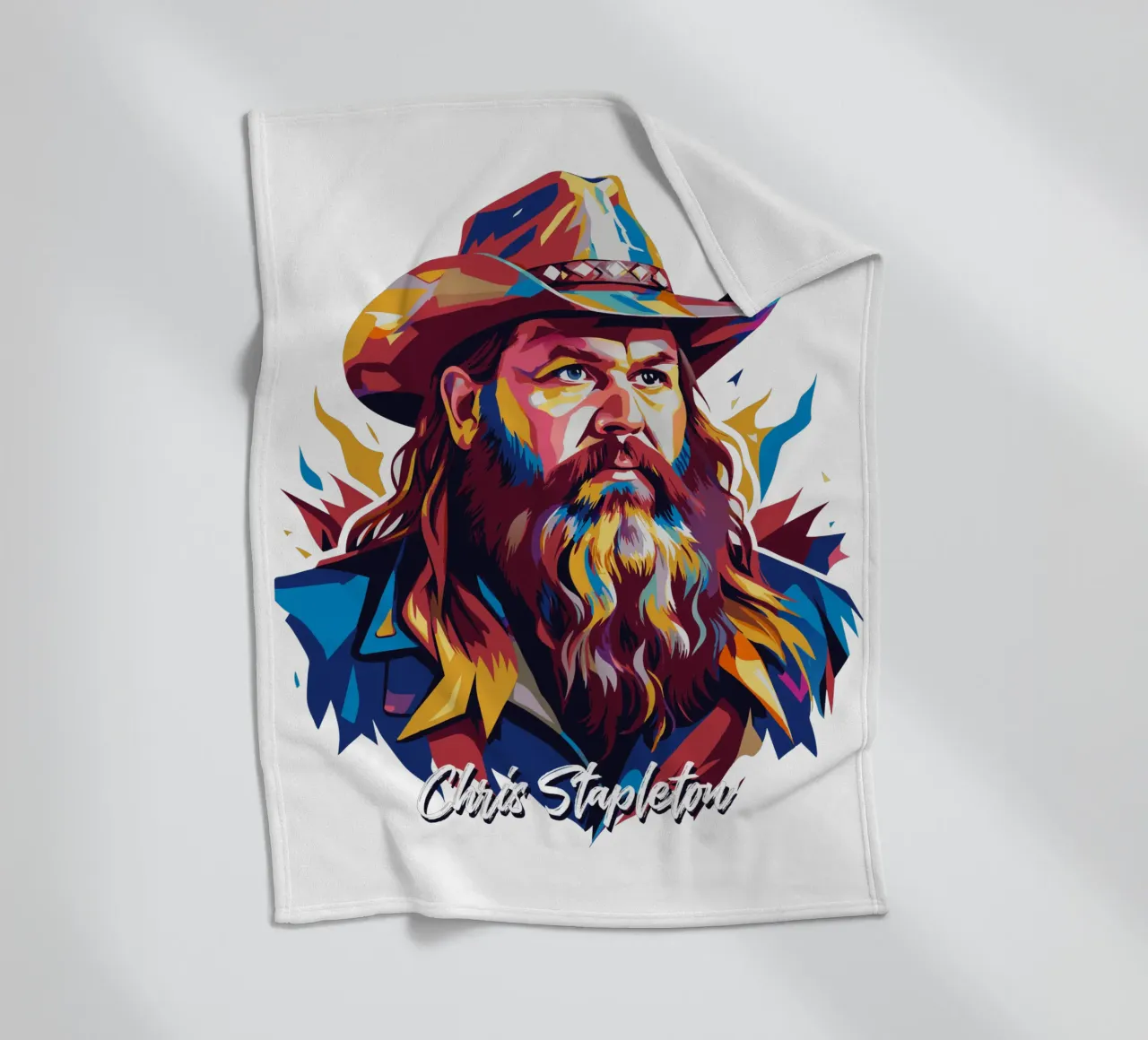 Chris Stapleton Portrait in WPAP Pop Art coperta in pile da vectorartnesia