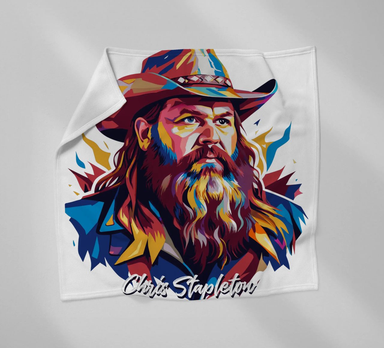 Chris Stapleton Portrait in WPAP Pop Art coperta in pile da vectorartnesia
