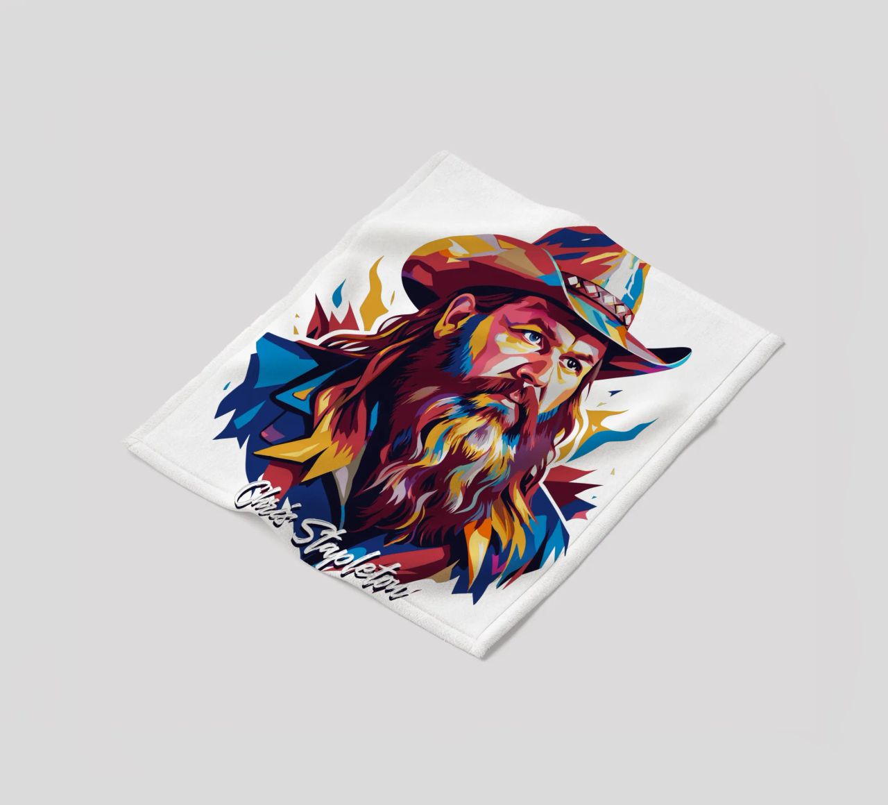 Chris Stapleton Portrait in WPAP Pop Art coperta in pile da vectorartnesia