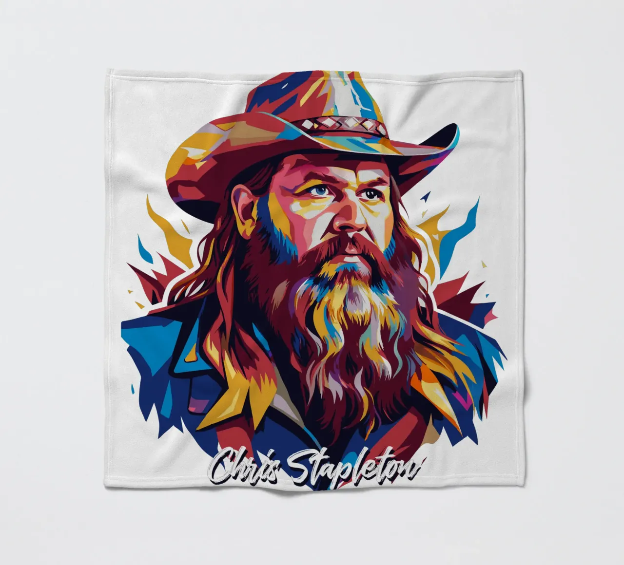 Chris Stapleton Portrait in WPAP Pop Art coperta in pile da vectorartnesia