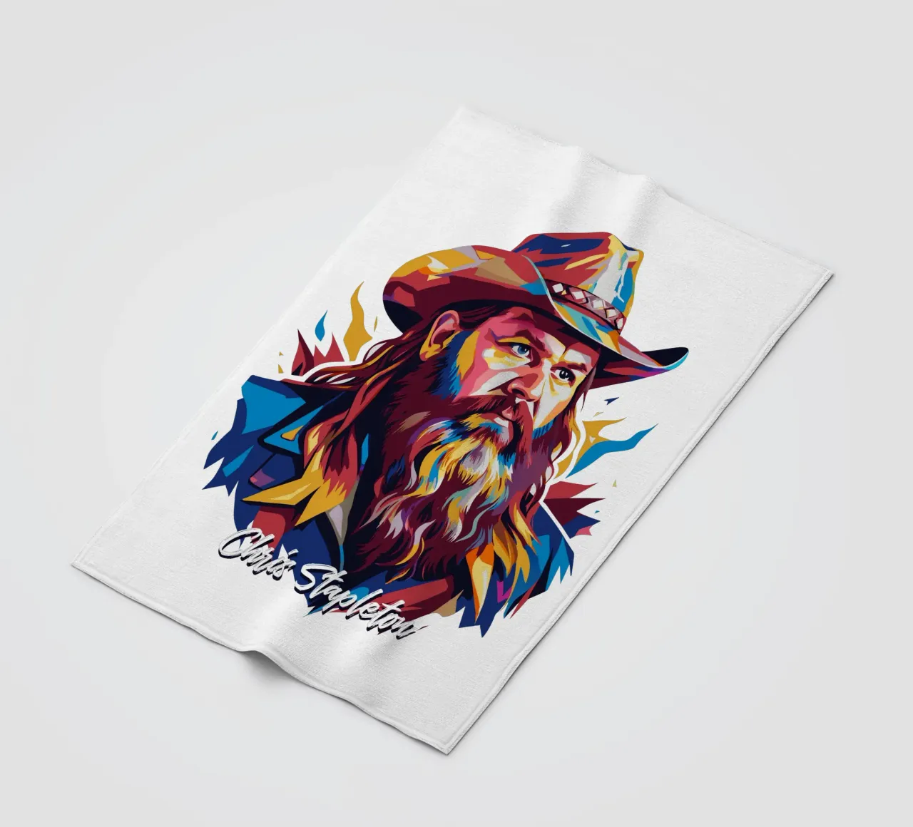 Chris Stapleton Portrait in WPAP Pop Art coperta in pile da vectorartnesia