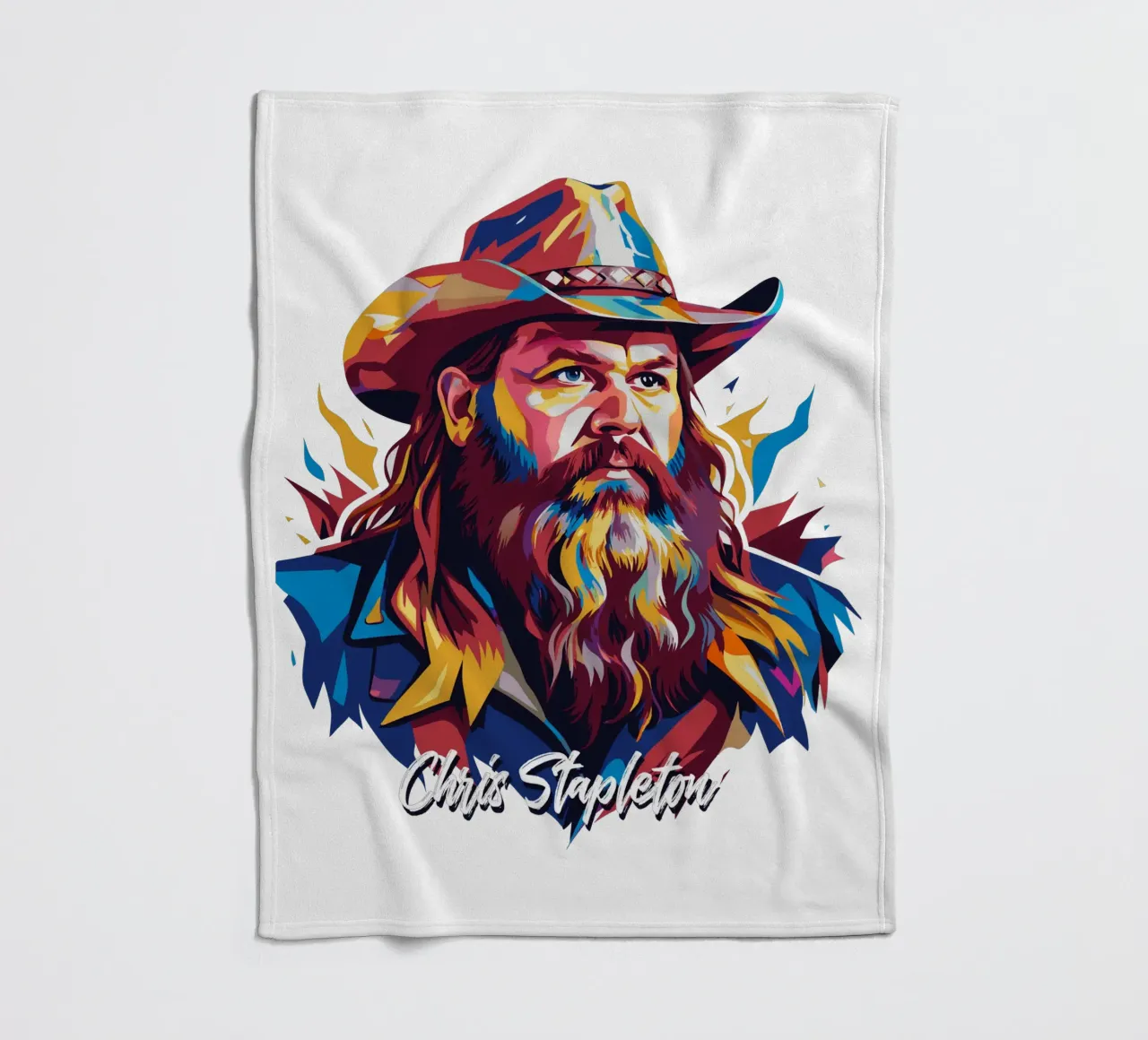 Chris Stapleton Portrait in WPAP Pop Art coperta in pile da vectorartnesia